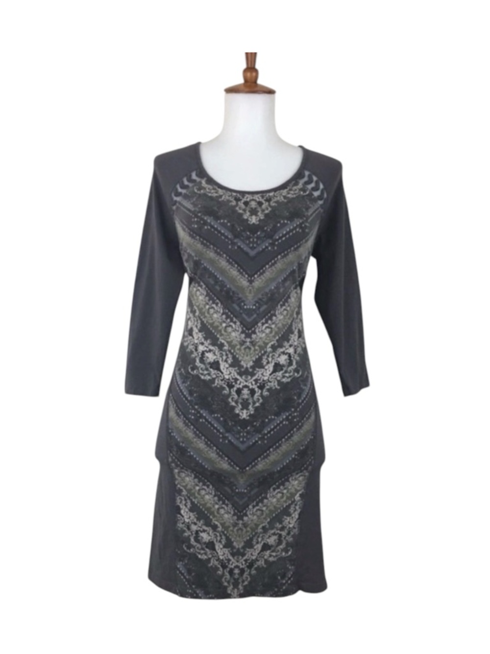 Free People Out Of Africa Dress Women’s M 3/4 Sleeve Crew Neck Mini Sexy Casual
